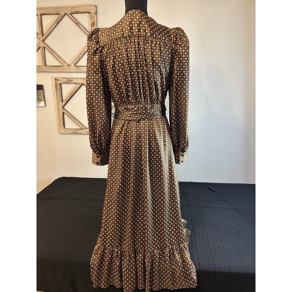 SANDRO JANINE PARIS Floral-Print Wrap-Front Midi Dress Marron US Sz 8 - Picture 8 of 14